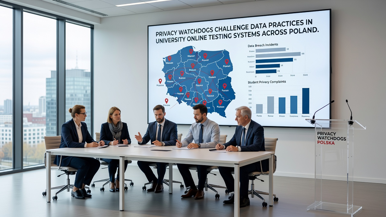 University IT staff reviewing compliance documentation for online testing software